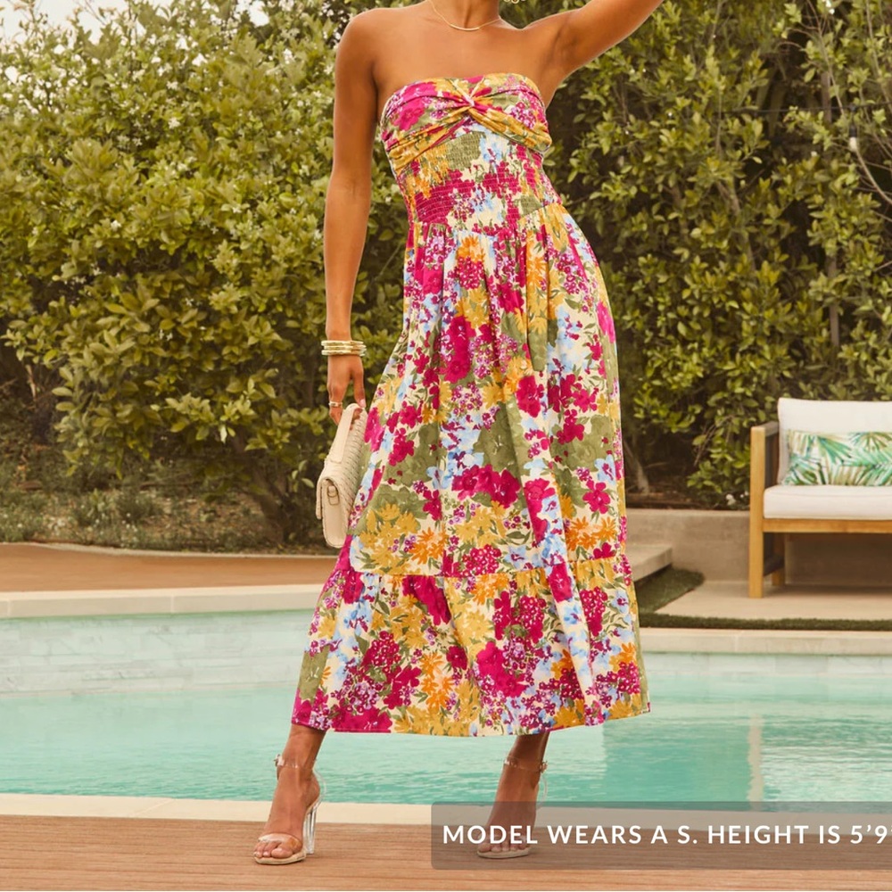 Vici Strapless Midi Dress